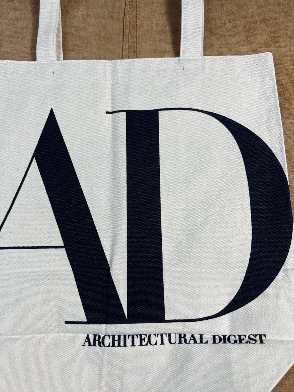 Architectural Digest Canvas Tote Bag - White with Black Logo